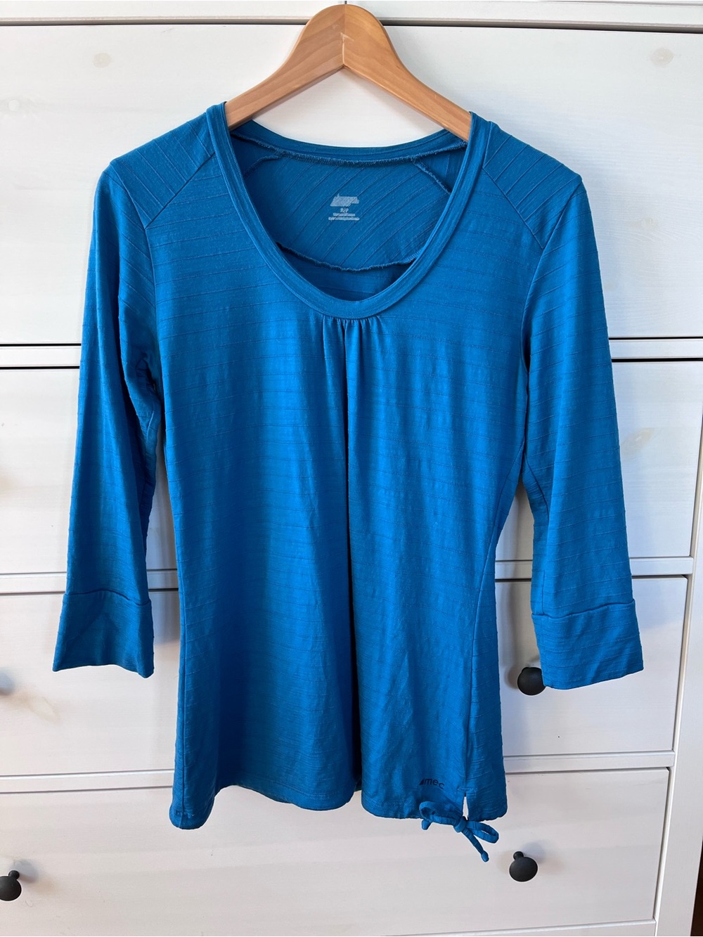 MEC Merino Wool Scoop-Neck 3/4 Sleeve Top with Side Tie